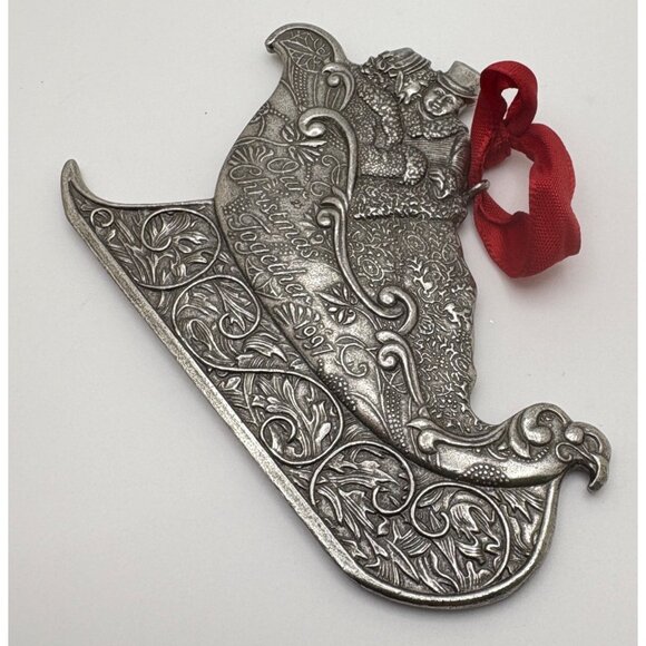 Vintage Hallmark Our Christmas Together Sleigh Ride Ornament Pewter 1997 - Picture 4 of 7